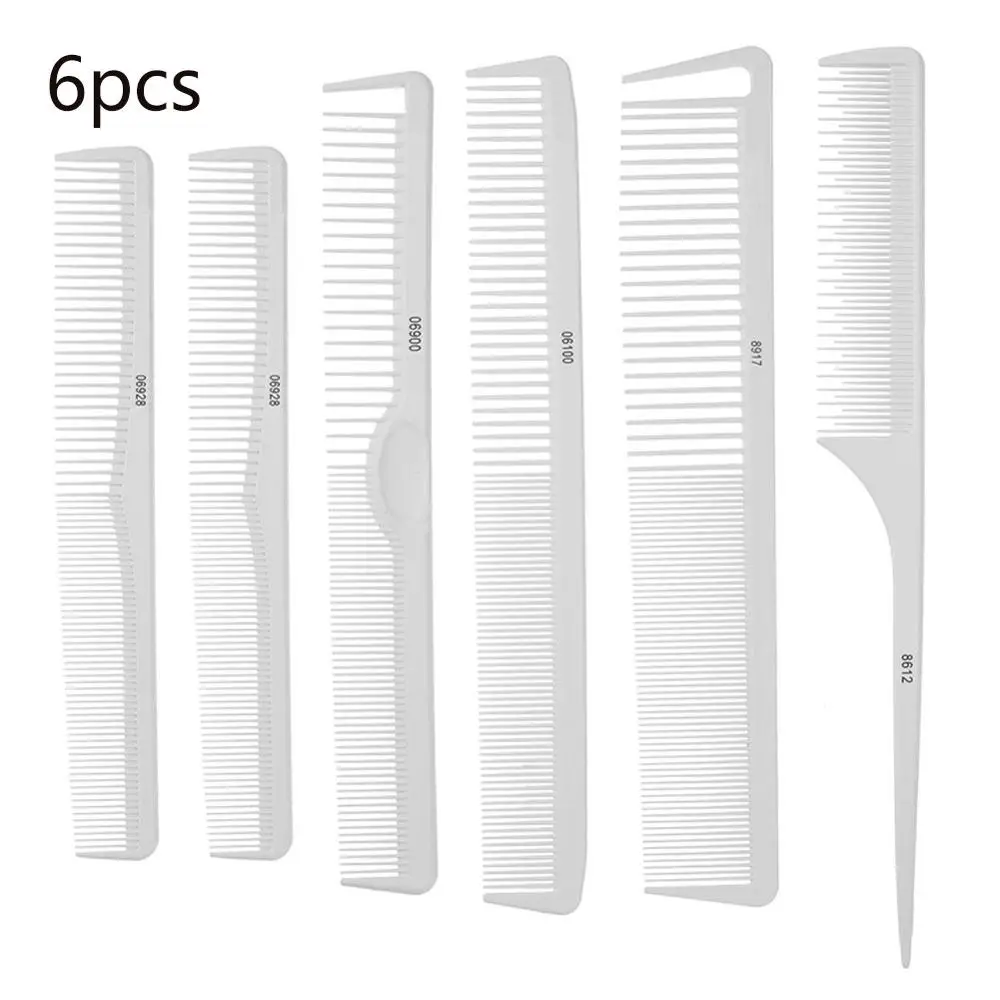 6pcs Профессиональная Антистатическая расческа для салона красоты, расческа для укладки волос, Набор расчесок для стрижки волос, инструменты для укладки волос - Цвет: 6pcs