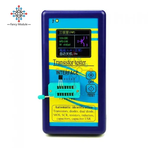 M328 Transistor Tester Automatic Identified Diode Thyristor Capacitance Resistor Inductor Capacitor ESR Meter Checker Detector 3