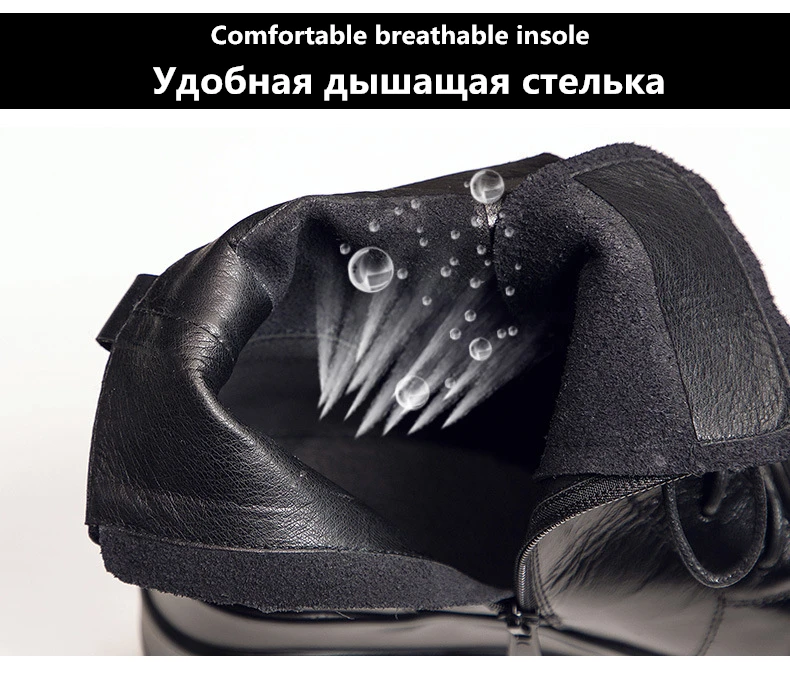 Новые женские ботинки из натуральной кожи на платформе; сезон осень-зима; Черные Высокие Ботинки martin; модные удобные мягкие повседневные полусапожки