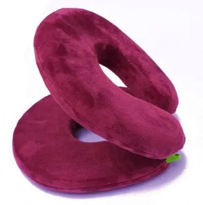 Многофункциональная складывающаяся дорожная Подушка Удобная офисная дорожная подушка для сна u-образная подушка для шеи - Цвет: wine red