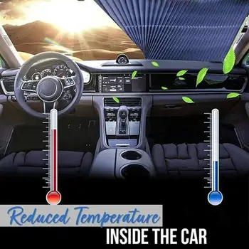 

Telescopic Shade Aluminum Film Heat Insulation Sunscreen For Sun Protection Front Gear Windshield Summer Car Sunshade
