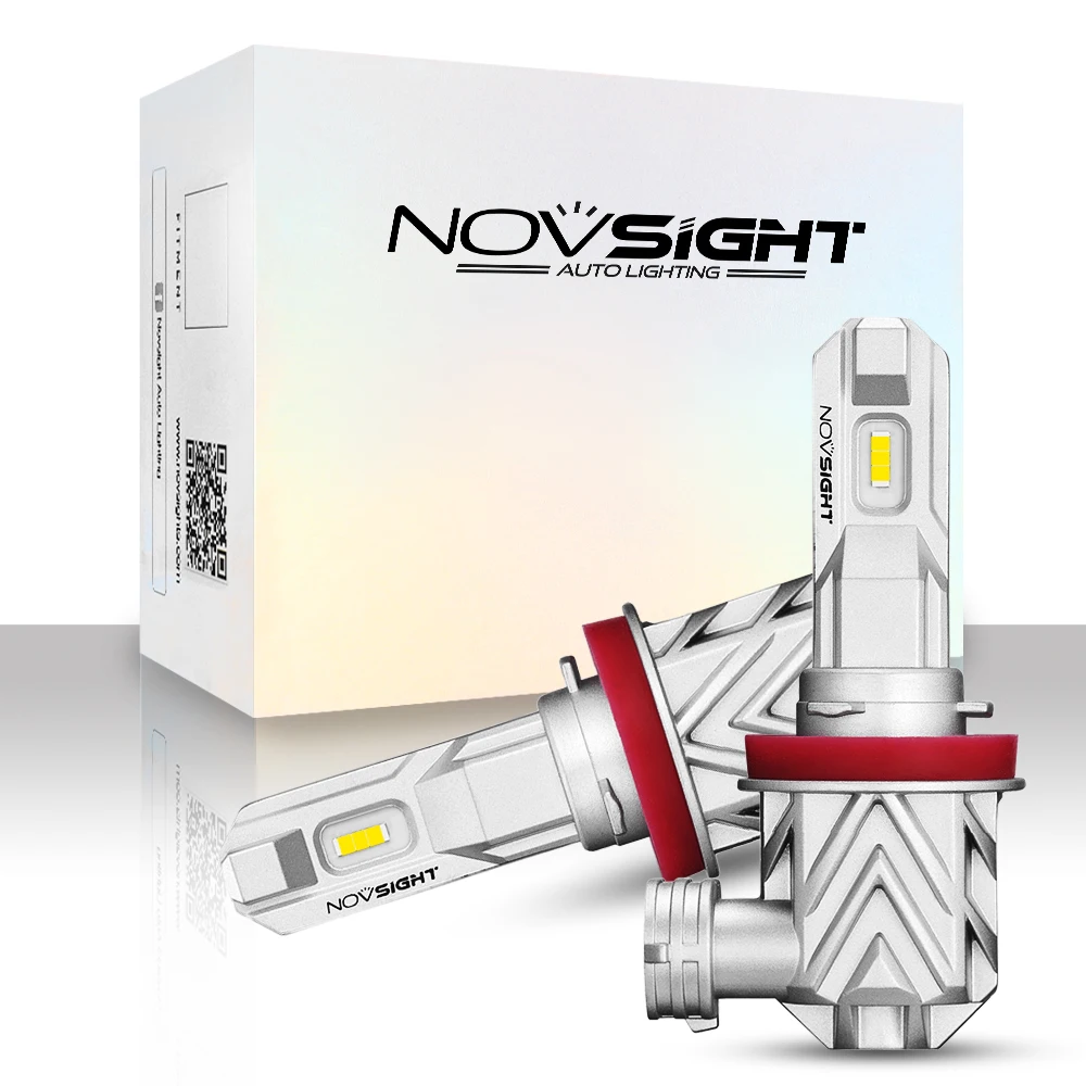

NOVSIGHT H11 LED Car Fog Lamp 1:1 Mini Design H8 H9 50W 12V 10000LM 6000K White Auto Accessories Fog Lights Bulbs