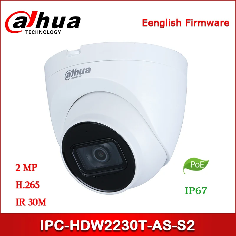 

Dahua IP camera IPC-HDW2230T-AS-S2 2MP IR Eyeball Network Camera support POE Upgraded version of IPC-HDW1230S-S2