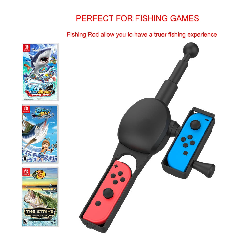 Fishing Game Kit Fishing Handle Rod For Switch JoyCon Spirits Easy Use Need to put your two Joy-con