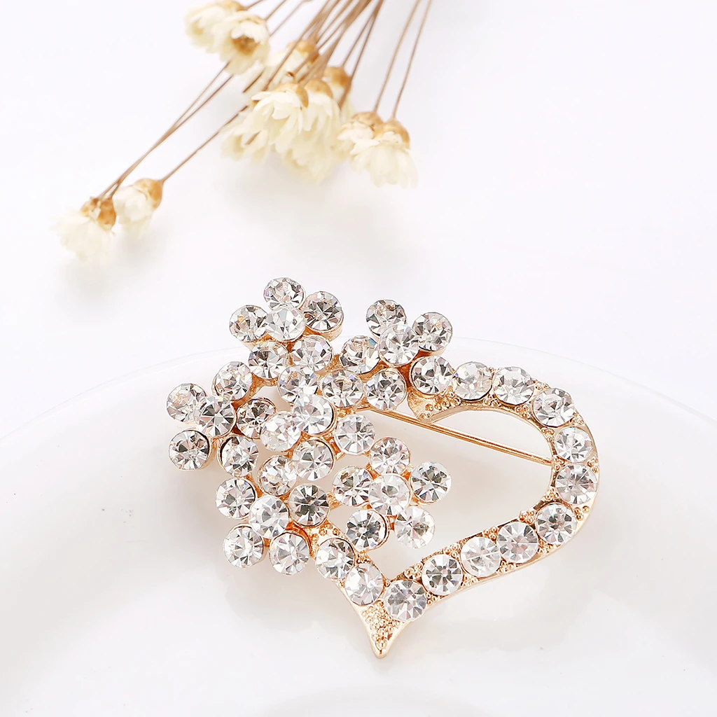 Crystal Heart Shape Brooch Christmas Gifts Gift For Your Daughter, Lover, Girlfriend