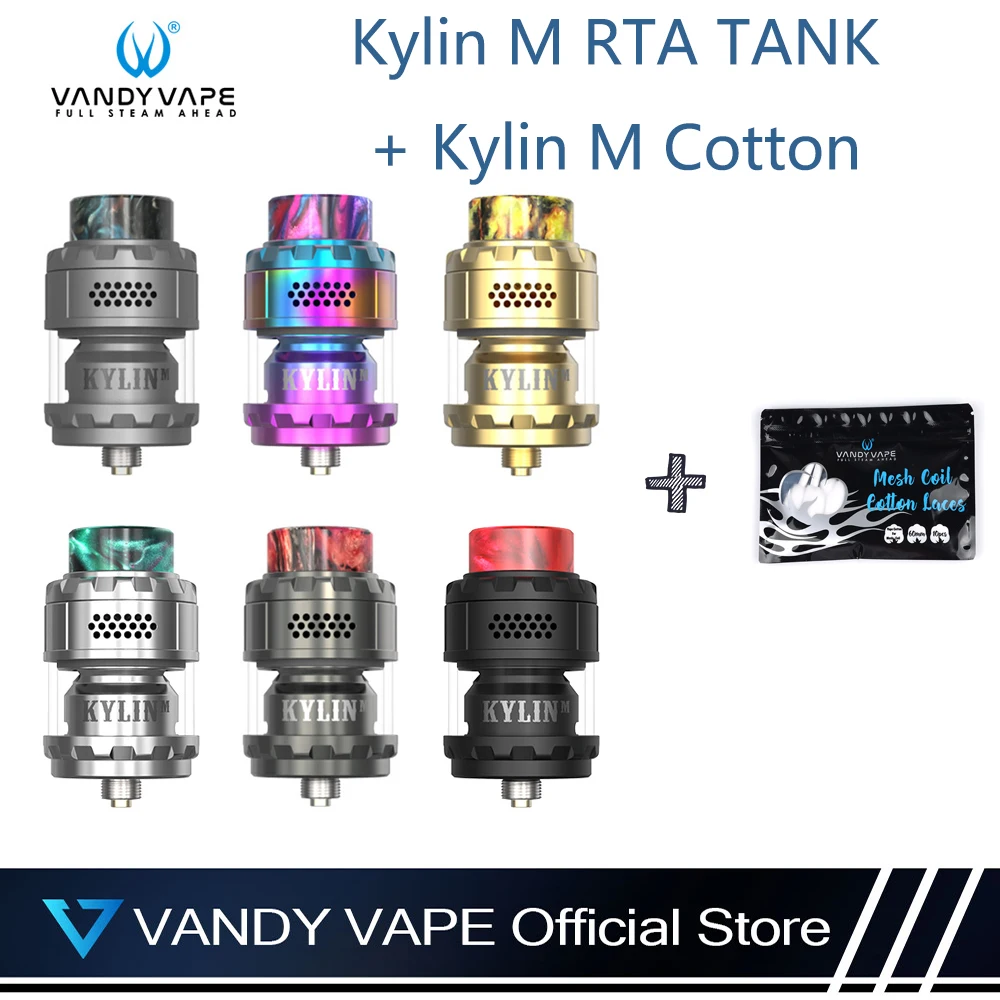 Оригинальный резервуар Vandy vape Kylin M RTA с 10 шт. хлопковых атомайзеров VS Vandyvape V2