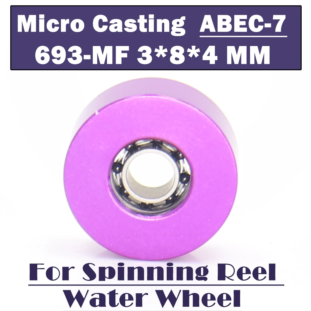 693-MF Micro Casting Bearing 3*8*4 mm ( 1 PC ) ABEC-7 For Spinning Reel Water Wheel Bearings 693 Drum Bearing