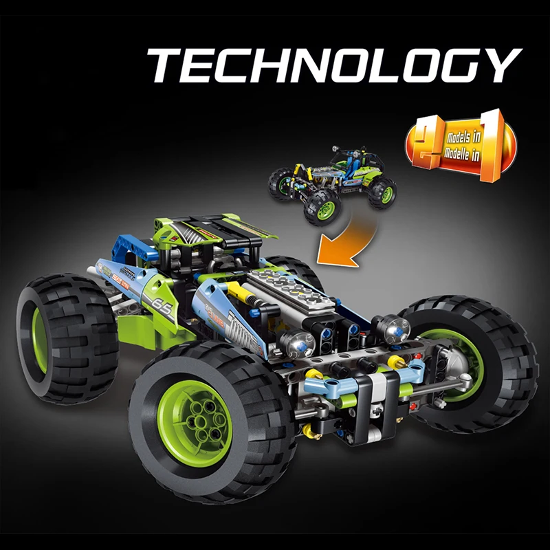 

2 IN 1 Technic Formula Off Roader Muscle Racer Car Compatible With 42037 Building Blocks Bricks Educational Toys Christmas Gift