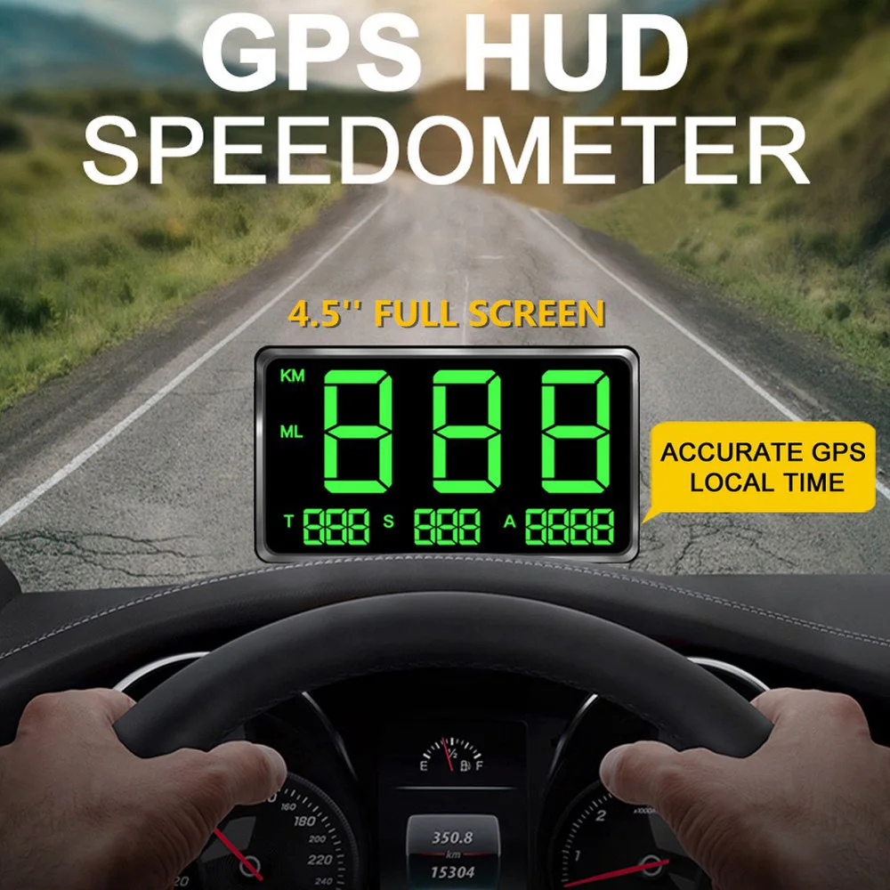 Автомобильный gps цифровой скоростной измеритель скорости Head Up Hud Дисплей для Автомобильный велосипед Мотоцикл Универсальный сигнал о превышении скорости системы C80