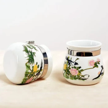 

2 Pcs Bird Parrot Feeder Pet Ceramic Feeding Bowl Cage Food Water Container