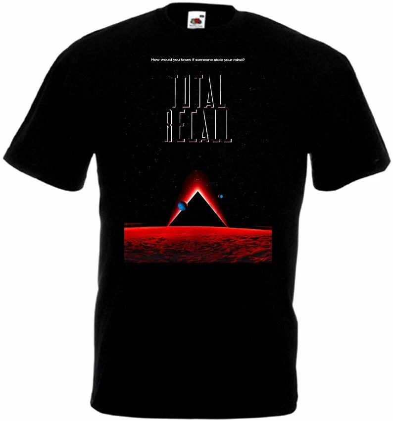 all sizes S...5XL T-shirt black poster Total Recall v3 | Мужская одежда