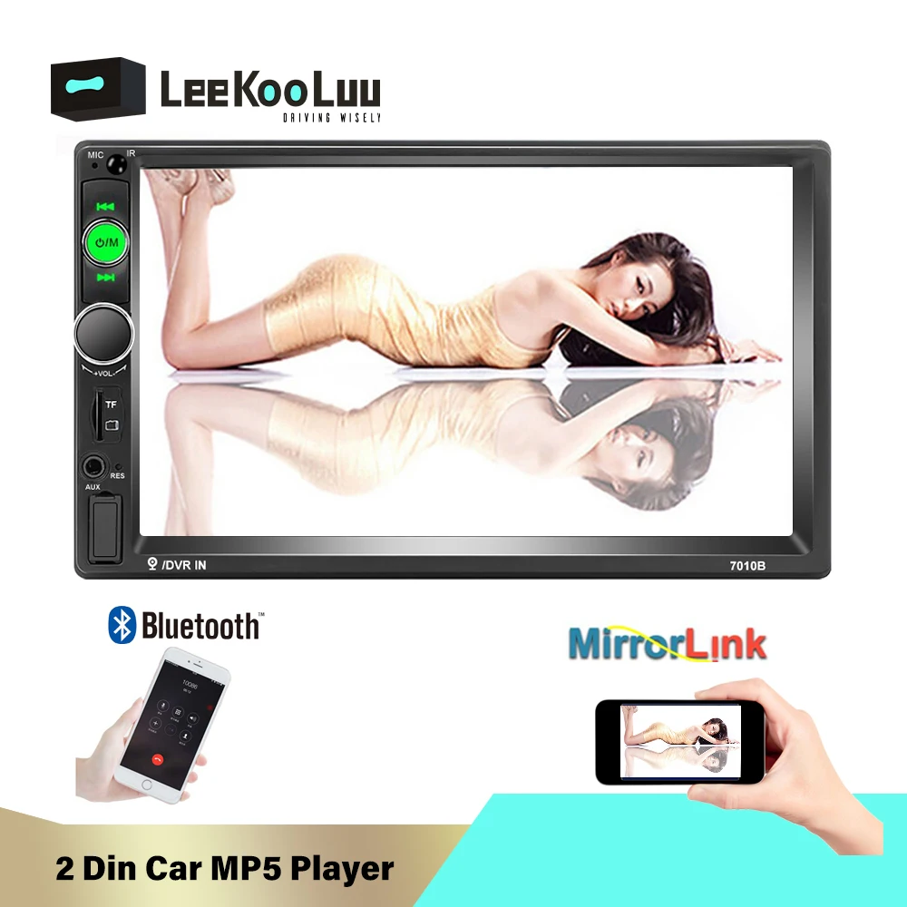 LeeKooLuu 2Din Автомагнитола 7 &quotMP5 цифровой дисплей Bluetooth зеркальная ссылка 2din