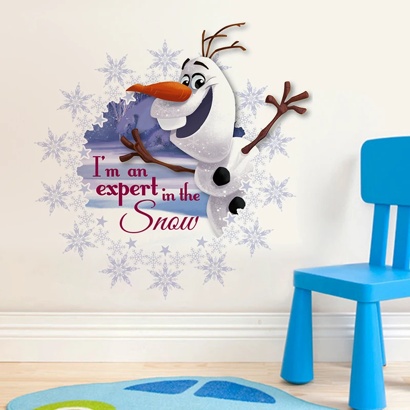 Disney Frozen 2 Olaf Elsa Anna Wall Stickers For Home Decor Kids Room Wall Decoration PVC Art Funny 3D View Cartoon Movie Poster Disney Frozen 2 Olaf Elsa Anna Wall Stickers For Home Decor Kids Room Wall Decoration PVC Art Funny 3D View Cartoon Movie Poster