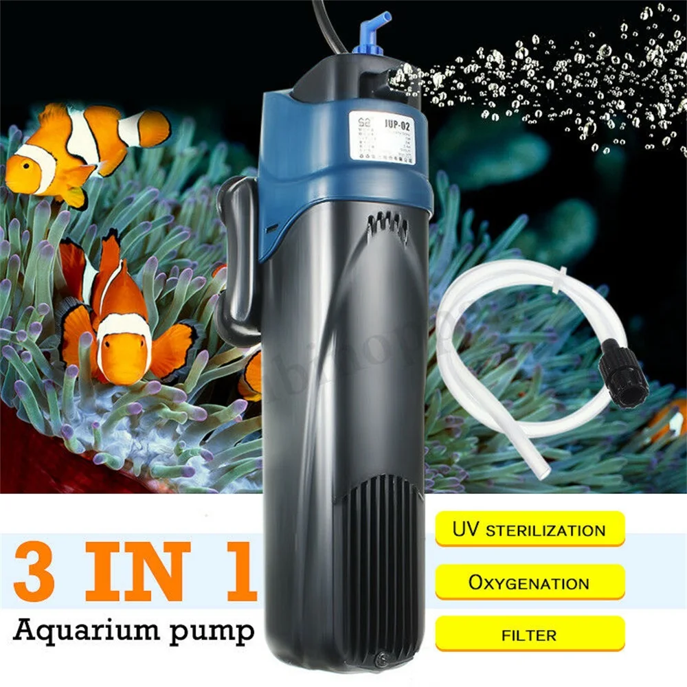 

3 In 1 Aquarium Filter Submersible Oxygen Internal Pump Water Pump Filter Cycle Aquarium Fish Tank Fish Tank Air Increase