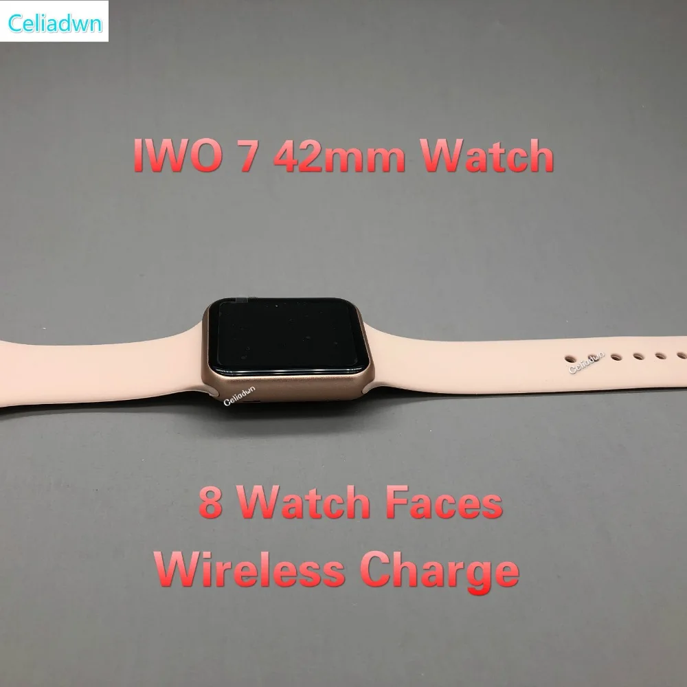 Смарт Браслет для проверки сердечного ритма 7 сердечный ритм SmartWatch фитнесс часы лица часы Беспроводное зарядное устройство носимое устройство для iOS Android VS IWO 4 5 6