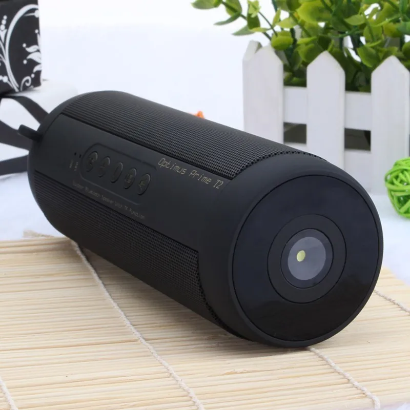 

T2 Bluetooth Music Bass Speaker Waterproof Portable Outdoor LED Wireless Column Loudspeaker Support TF Card FM Radio Aux Input