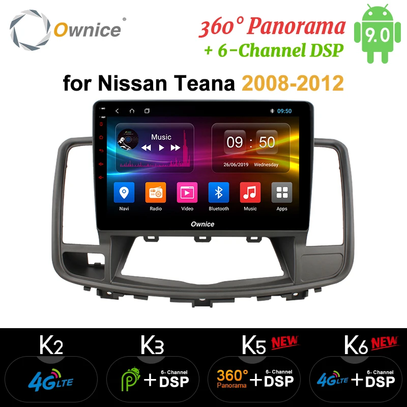Ownice 2DIN 10 1 &quot8 ядер 360 панорама k3 k5 k6 автомобильное радио для Nissan Teana 2008 2012 Android 9 0