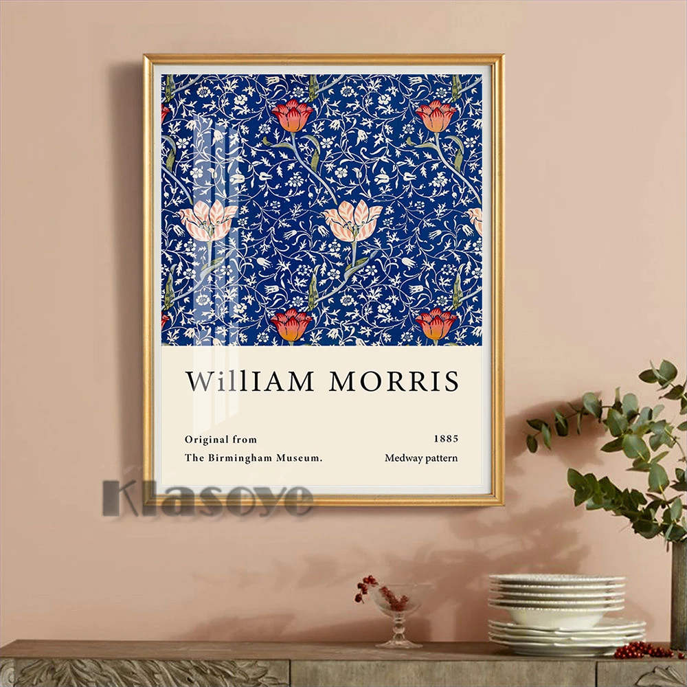 William Vic Romantico Astratto Tessuto Botanico Design Mostra Museo Poster Medway Pattern Wall Art Prints Home Decor