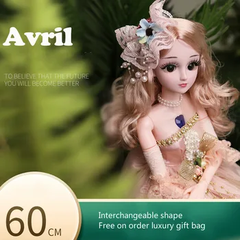 

60cm large Doll Set Gift Box Girl Wedding Dress Princess Birthday toy children single gift change Princess Girl Toy