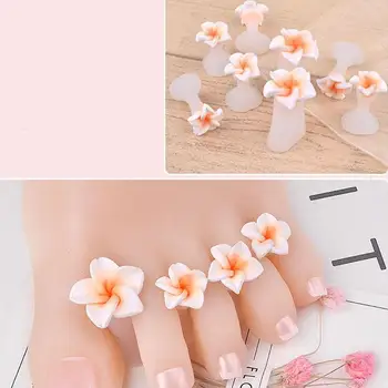

8Pcs/SET Cute Toe Silicone Separator Nail Art DIY Tool Tools Foot Diamond Care Crystal Daisy Pedicure Separator Waterdrop J0K8