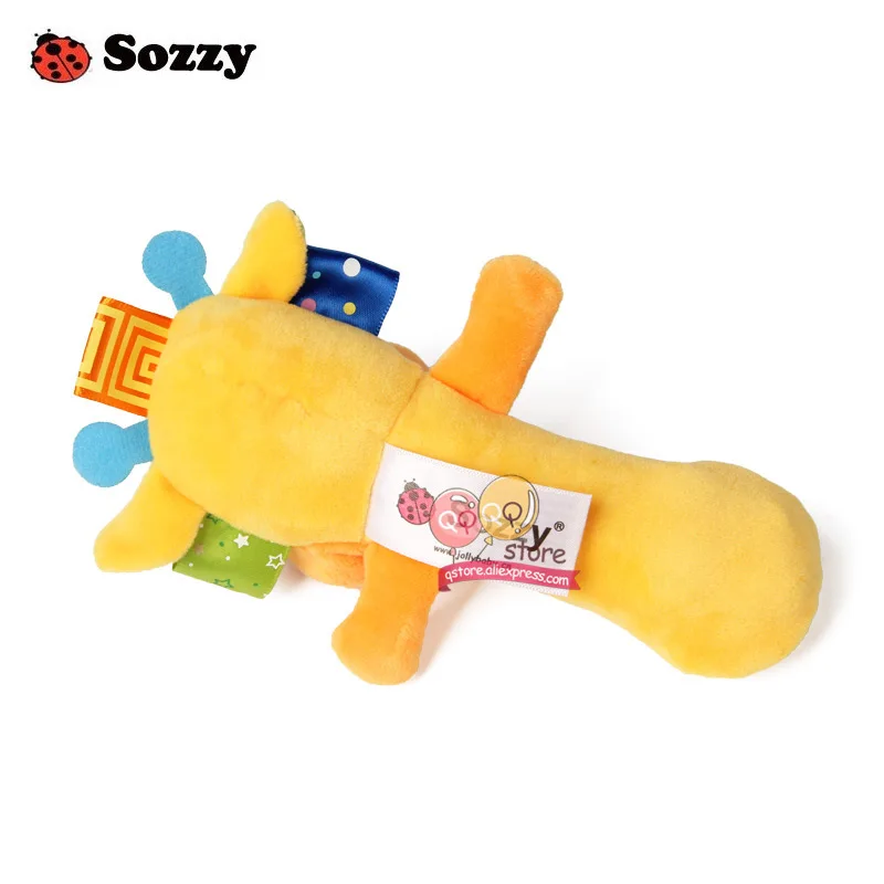 Sozzy милые плюшевые чучело детские погремушки скрипучий палочки игрушки колокольчики для детей новорожденный подарок комфорт 6 стилей слон