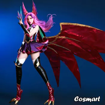 

Hot Game LOL Xayah The Rebel Cosplay Costume Star Guardian Xayah Full set with Prop Shoes Cover Halloween Costumes for women fre