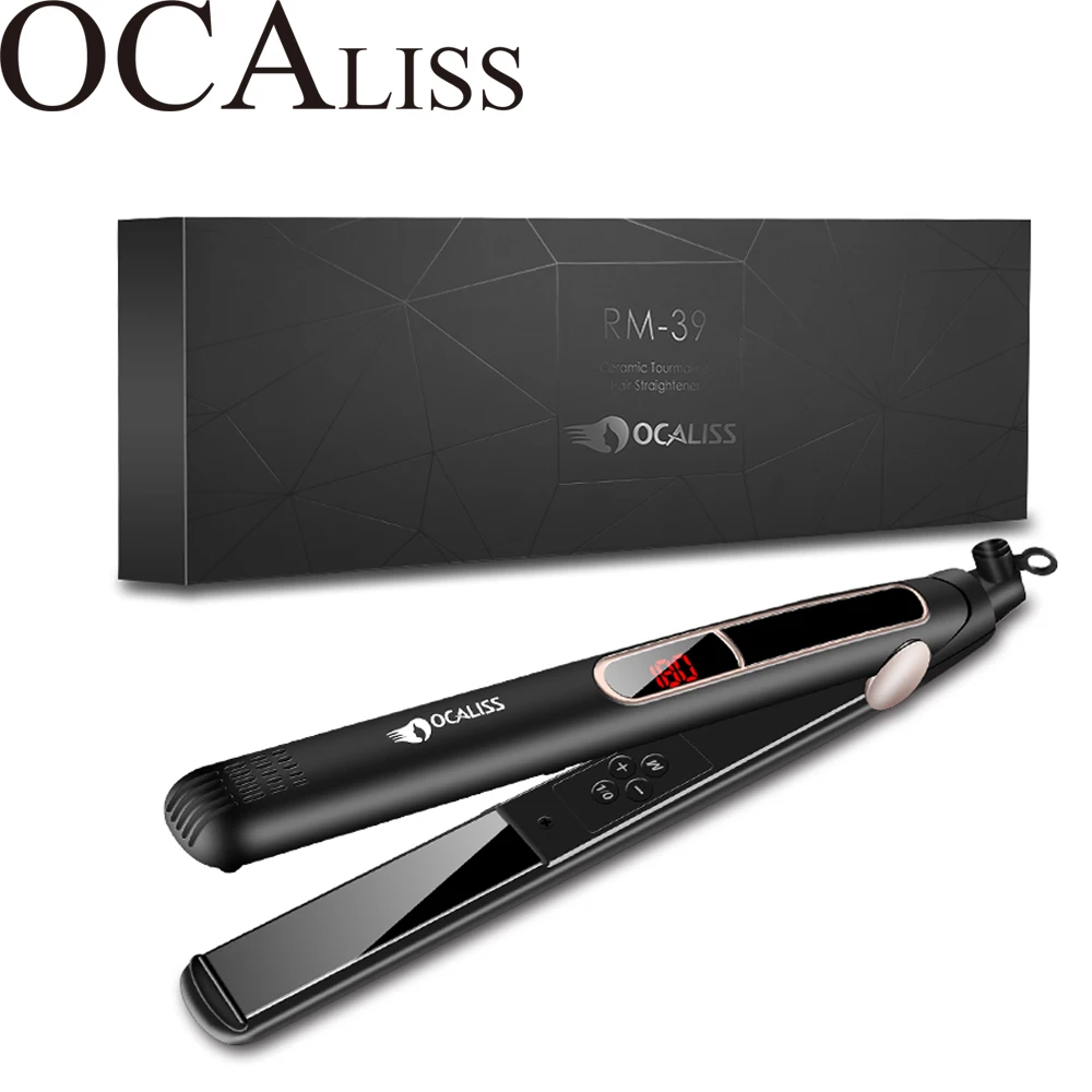 

Ocaliss Hair Straightener Adjustable Temperature Fast 30's Heat Up With Digital LCD Display Professional Titanium