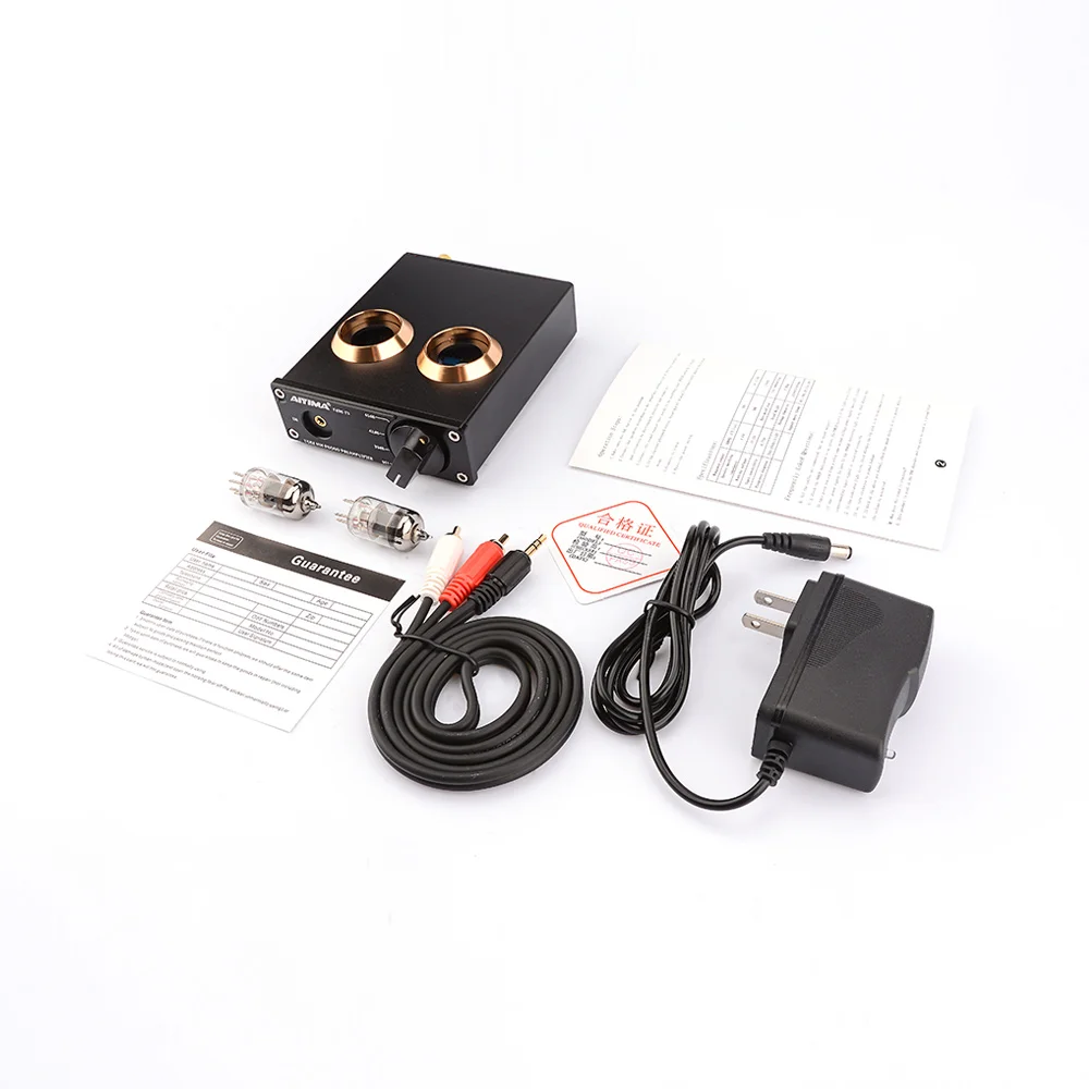 Black with US plug AIYIMA 6J2 Vacuum Tube MM Phono Turntable Preamplifier HiFi Stereo Phonograph Preamp Amplifier Vinyl Record Player For Home DIY - Цвет: Black with US plug