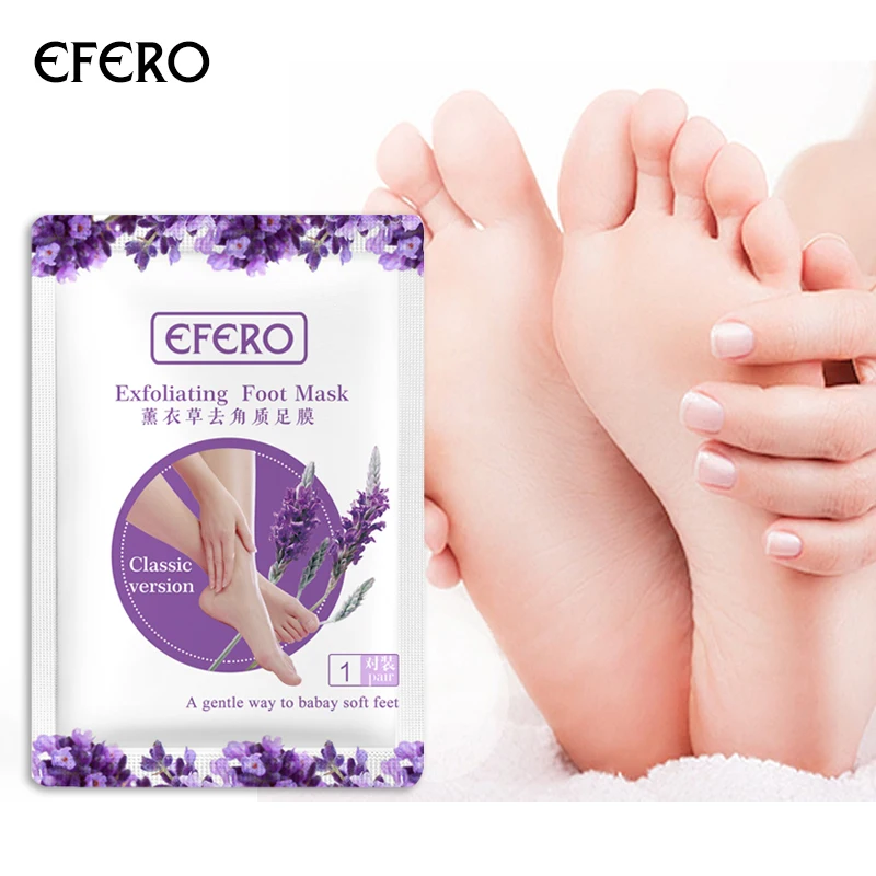 6pc=3pair Exfoliating Foot Mask Pedicure Socks Exfoliation for Feet Mask Remove Dead Skin Heels Foot Peeling Mask for Legs efero