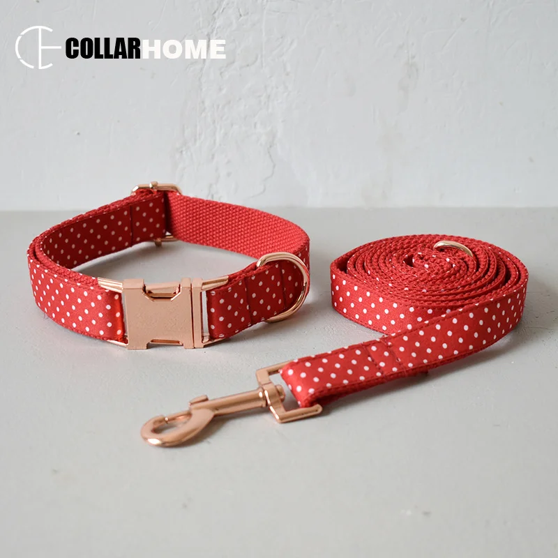 

Rose gold adjustable soft nylon dog collar pet leash comfortable bowknot necklace for small large medium dogs factory price