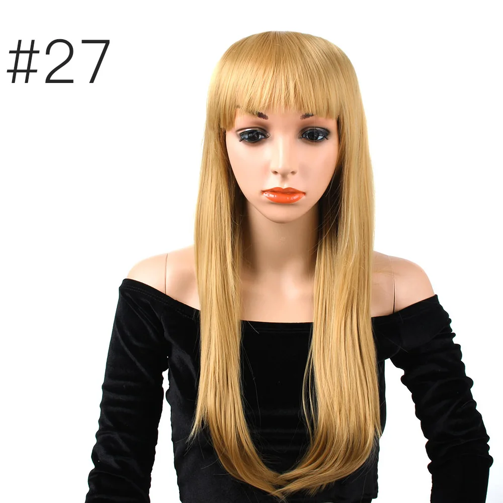 AIYEE 2" 22" черный серый синтетические парики для женщин Overwatch Косплей стойкие афроамериканские длинные волнистые парики с челкой блонд - Цвет: 9001s-27
