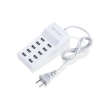 

10 Ports USB Hub Fast Charging Power Adapter Wall Travel Desktop Charger Hub DC 5V for Smartphones Tablets