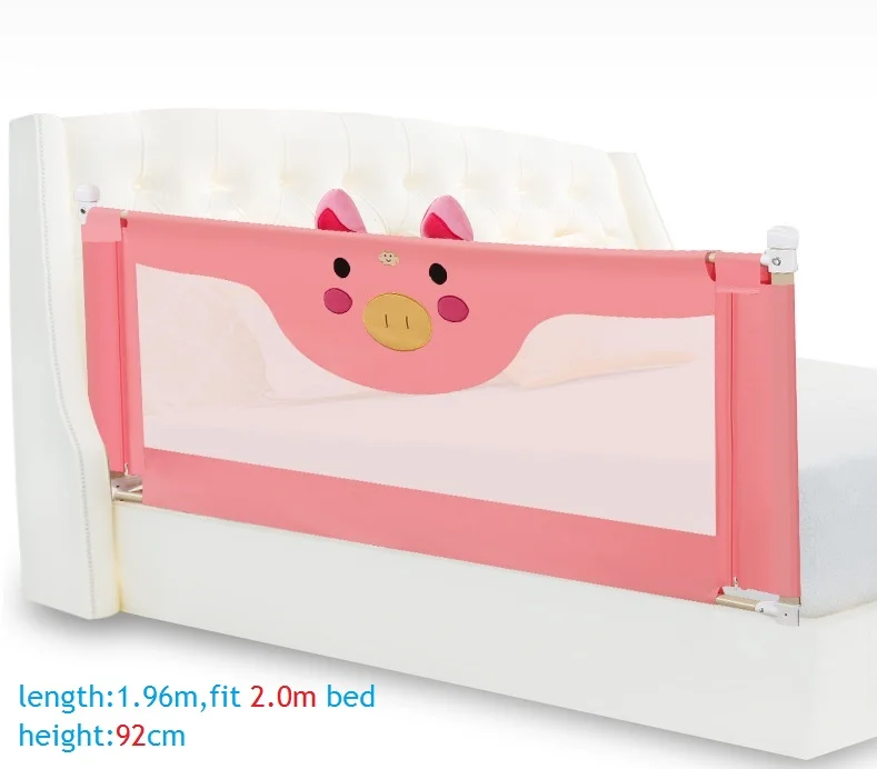 От 1,2 м до 2,2 м портативная переносная кровать для путешествий детский манеж детская забор детская кровать с загородкой safeti Rails Защитная кровать забор детская ограждение - Цвет: pink pig-2.0M
