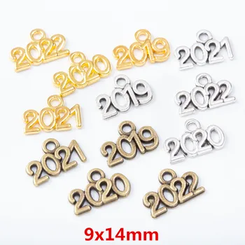 

80pcs/lot 2020 2021 2022 pendant Zinc alloy Pendant european Style jewelry findings 7595