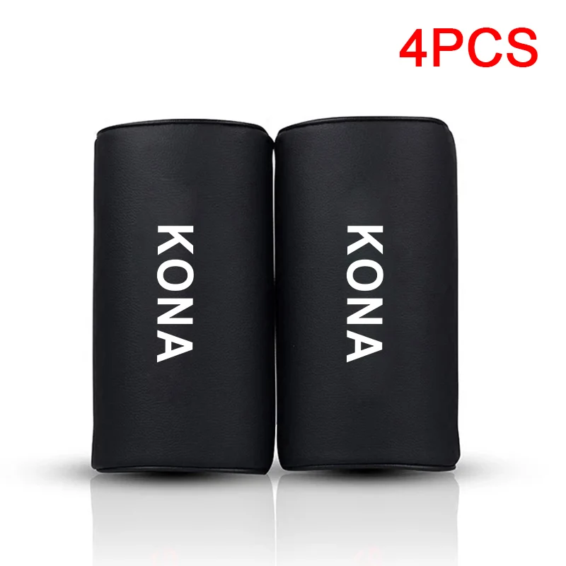 4PCS Автомобильная подушка безопасности из искусственной кожи для hyundai kona, автомобильное сиденье, подушка для шеи, подушка подголовника - Цвет: 4PCS