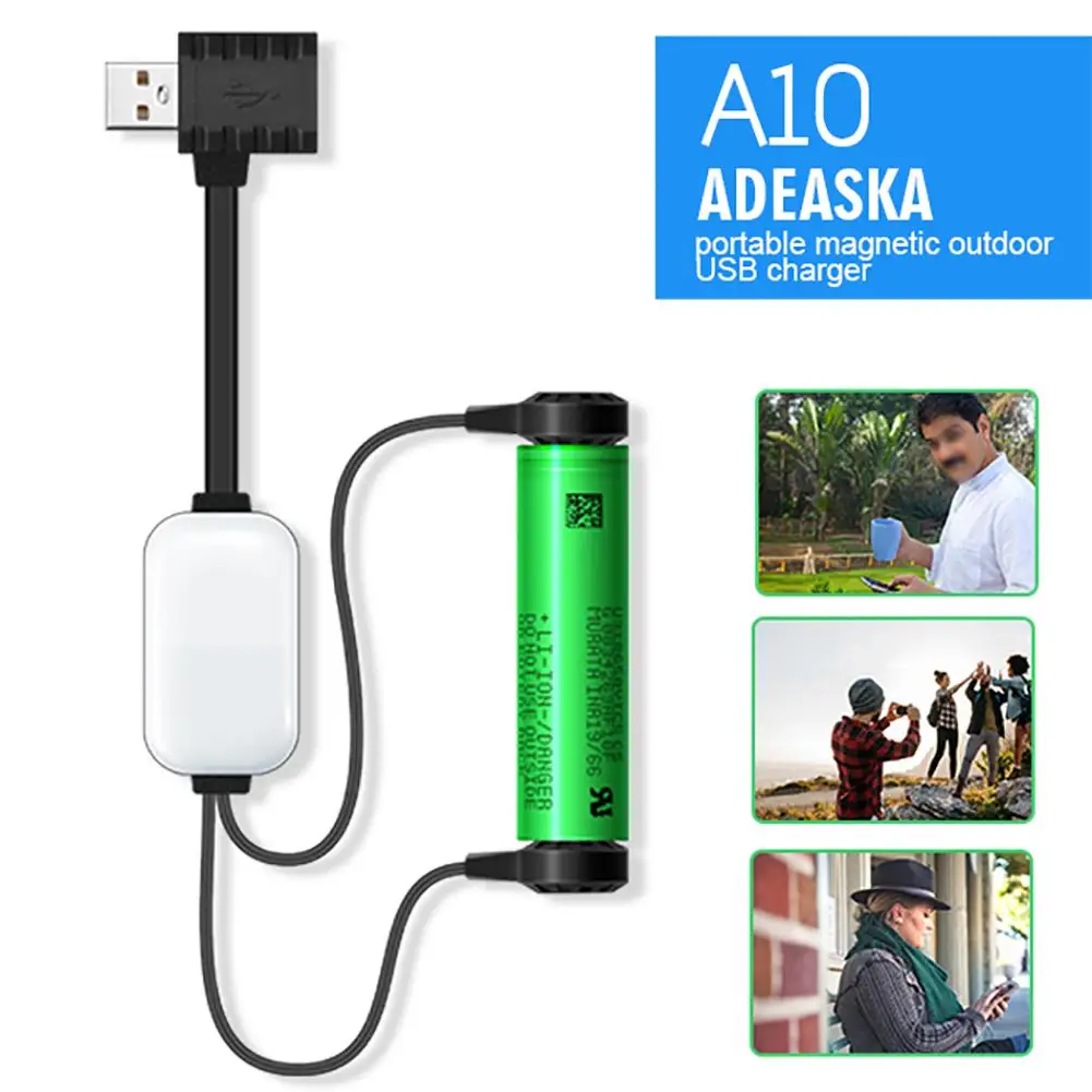 

A10 18650 Battery Charger For Li-ion Batteries Multifunction Magnetic USB Charger Mini Charging/Discharging Power Bank