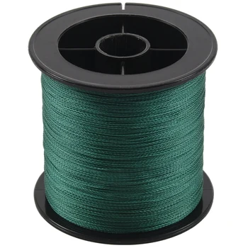 

Top quality 4 strand 300m/330yard ink stick green 100% PE braided fishing line 50LB