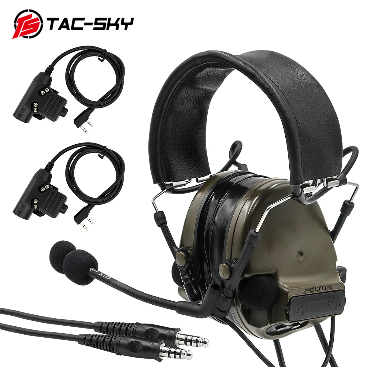 TAC-SKY U94 PTT Kenwood вилка + COMTAC III двойной проходной силиконовый наушник версия шумоподавления звукосниматель Ушная гарнитура Военная