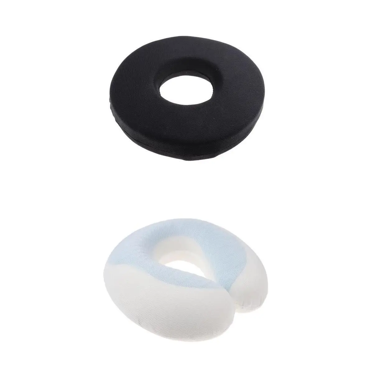 Black Travel Office Home Seat Chair Orthopedic Hemorrhoid Coccyx Tailbone Cushion Pad + U Shaped Gel Memory Foam Cool Pillow