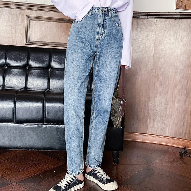 2020 Autumn Spring Baggy Jeans Women High Waist Oversized Long Denim Pencil Pants Loose Ankle Length Casual Women's Denim Capris 2020 Autumn Spring Baggy Jeans Women High Waist Oversized Long Denim Pencil Pants Loose Ankle Length Casual Women's Denim Capris