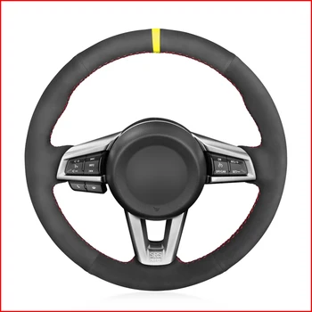 

Black Suede Hand Sew Comfortable Soft Steering Wheel Cover for Mazda MX-5 MX5 2016 2017 2018 2019 2020