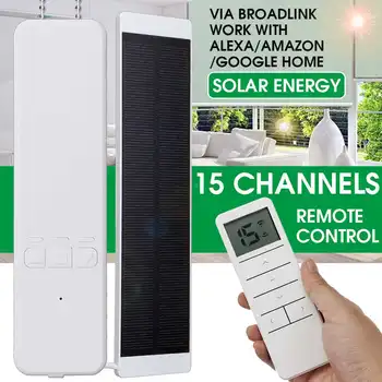 

NEW Solar Charging Smart Home Motorized Chain Roller Blinds Automation Kit Control with Remote and Control Via Alexa/Google
