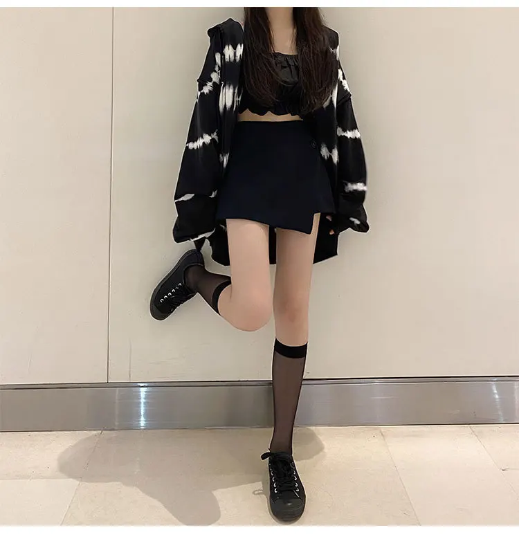 

Fashion Coats Women Workout Jackets Tie Die Zipper Cloth Damskie Spring & Autumn Sportwear Topic For Girls