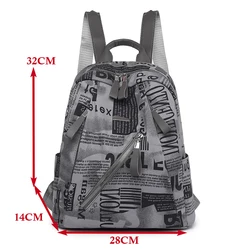 Fashion Printing Women Travel Backpack Large-Capacity Female Shoulder Bag Soft Rucksack Oxford For Teenagers Schoolbag Bagpack