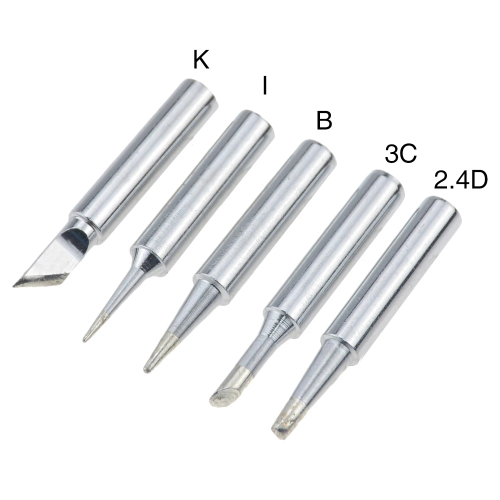 5Pcs/set I+B+K+2.4D+3C soldering iron pure copper 900M soldering iron head set inside hot bare copper electric soldering iron best soldering iron for electronics