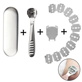 

Portable Stainless Steel Foot File With 10 Blades Foot Skin Shaver Cuticle Cutter Remover Rasp Pedicure File Foot Care Tool
