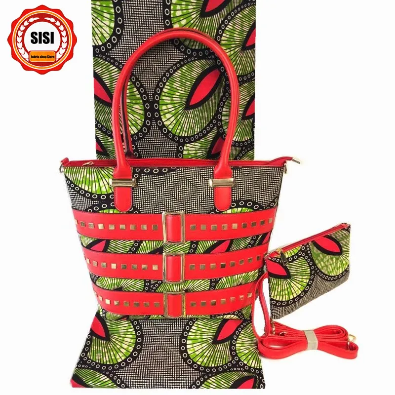 SISI Новое поступление 6 ярдов хлопок Африканский Анкара печать воск для шитья Модные женские сумочки набор высокого качества Вечерние