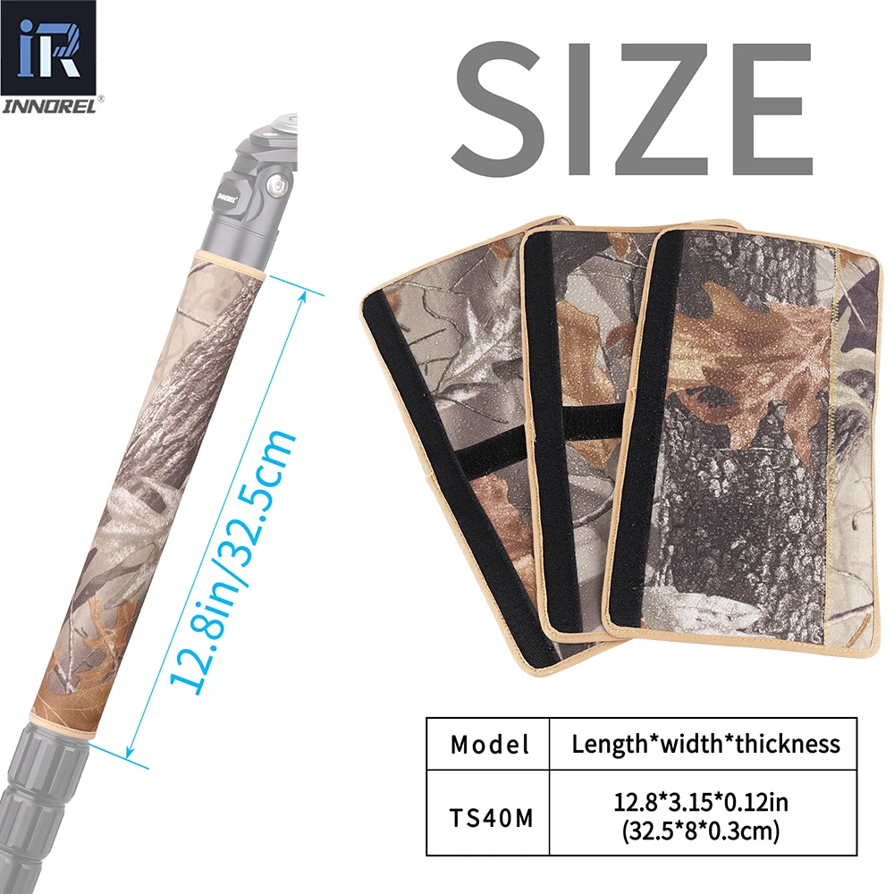 TS40M-Tripod Leg Covers for 40mm Tube Universal Tripod Protective Sleeves and Shoulder Pad Waterproof Brown Camouflage camera tripod
