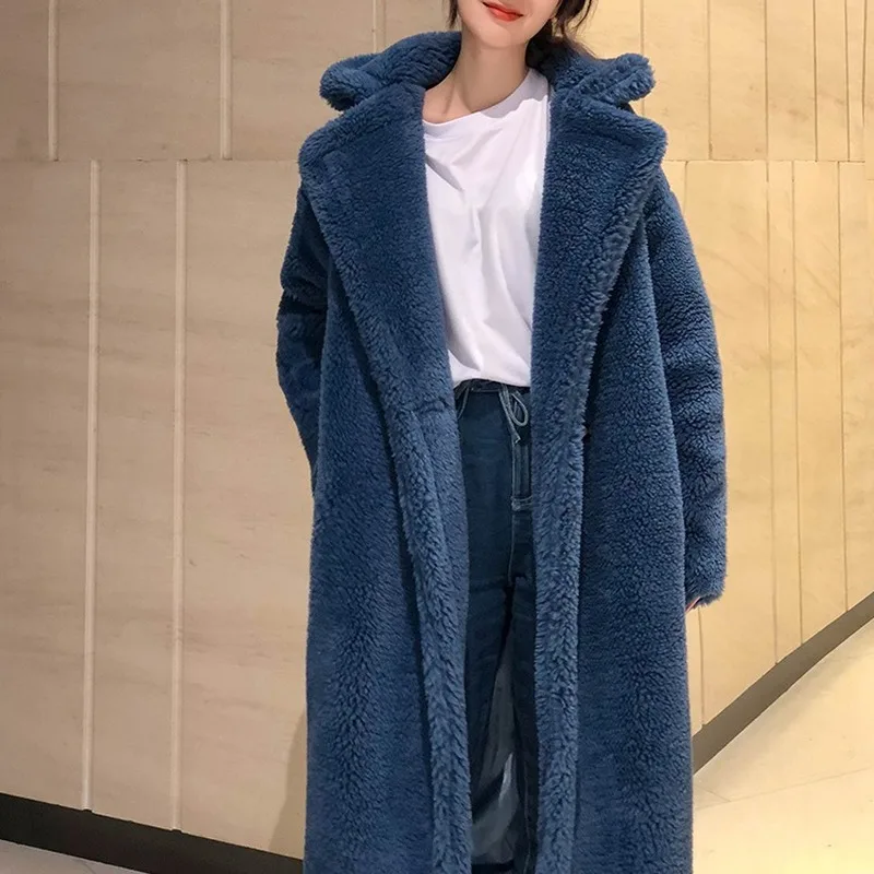 7 цветов, S-XL, повседневное, женское, шерстяное, плюшевое, длинное пальто, для женщин, s, зимнее, одноцветное, свободное, женское, уплотненное, шерсть, пальто-85