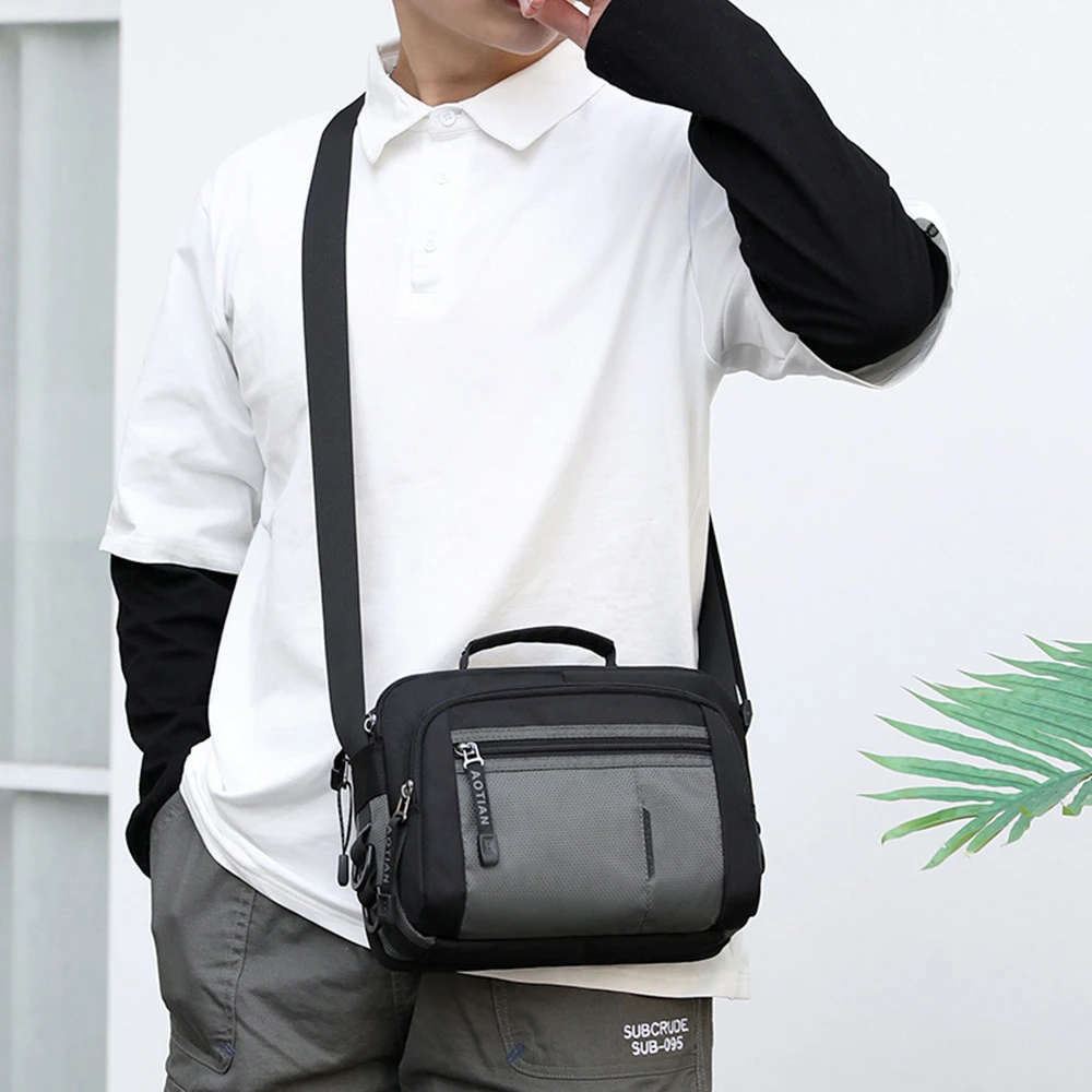 Мужская нейлоновая сумка через плечо 2020 водонепроницаемая из нейлона на молнии с